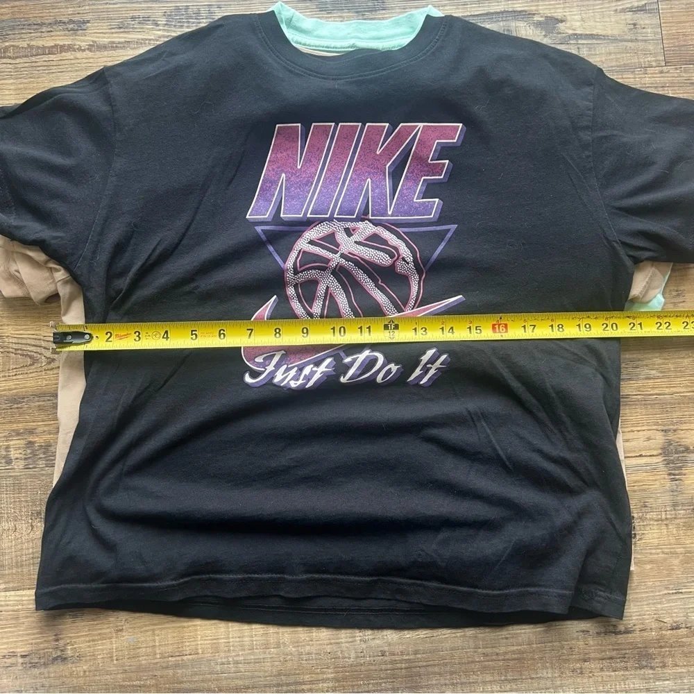 Nike Girls Short Sleeve Cropped Tee Bundle Of 4 Loose Fit 100% Cotton Size XL
